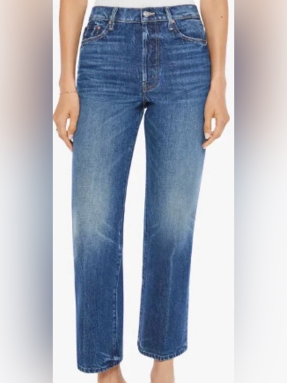 Mother Jeans The Rambler  Ankle  High Rise Straight 100% Cotton Well Stacked 25